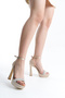 Gold Shiny Stone Single Strip Buckle Thin High Heeled Women's Evening Dress Shoes - 3