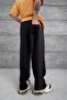 Men's Sweatpants, Black, Oversize, Baggy, Loose Fit, 3 Yarns, Without Pockets - 3