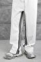 Men's Sweatpants, White, Oversize, Baggy, Loose Fit, 3 Yarns, Without Pockets - 2