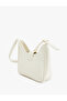 Faux Leather Tote Bag with Metal Buckle and Zipper - 2