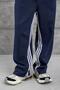 Men's Sweatpants with Stitched Bottoms, Navy Blue, Oversize, Baggy, Loose Fit, 3 Yarns, Without Piping - 2