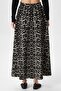 Women's Luna Elastic Waist Pocket Gray Leopard Long Maxi Length Skirt - 7