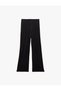 Viscose Fabric Straight Wide Leg Ribbed Trousers - 3