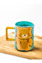 Cute Bear Embossed Porcelain Mug - 350 Ml, Hand Decor Painting, Stylish and Durable Mug - 3