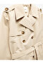 Long Sleeve Double Breasted Belted Gabardine Trench Coat - 6