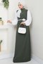 Rose Belted Sleeves Chiffon Evening Dress Khaki Hm2666 - 6
