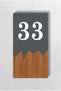 Vertical Metal Composite - Wooden Apartment - Apartment Hotel Office Door Number Anthracite - Door No33