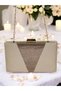 Nude Satin Rosegold Stone Evening Dress Bag Evening Bag - 4