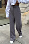 Women's Gray Lycra Velcro Closure Comfortable Palazzo Trousers - 7