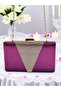 Purple Satin Gold Stone Evening Dress Bag Evening Bag Engagement Wedding Bag - 4