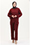 Front tied tunic pants double set 7680-02 burgundy - 2