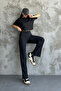 Women's Short Sleeve Loose Bottom Top Palazzo Wrap Suit - 2