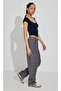Navy Blue Wide Collar Women's T-Shirt Mg2341 - 4