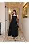 Square Neck Thick Strap Midi Length Dress - 2