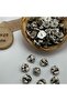Round Embossed and Filled Patterned Silver Color Plastic Metalized Bottom Footed Button 34" - (6 Pieces) - 2