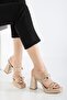 Tommo Nude Patent Leather Platform Open Toe Thick Heeled Shoes - 4