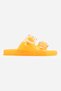 Marlowe Transparent Orange Double Buckle Detail Flat Sole Women's Slippers