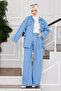 Jacket Pants Hijab Jeans Set Light Blue - 3