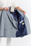 Tacues Men's Navy Blue Half Lined Flap Pocket Linen Blended Spring-Summer Sports Blazer Jacket - 7