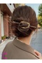 Half Moon Design Heart-Shaped Women's Gold Metal Bun Clip - Hair Bun Clip Stick Clip Hair Stick - 4