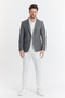Serardo Men's Gray Half Lined Spring-Summer Sports Blazer Jacket with Flap Pockets - 2