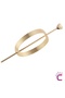 Half Moon Design Heart-Shaped Women's Gold Metal Bun Clip - Hair Bun Clip Stick Clip Hair Stick - 2