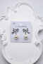 Women Earrings Ribbon Dangle Pearl 3cm Earrings - 2