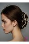 Bow Model Gold Women's Metal Hairpin Buckle 11.5cm - Ribbon Bow Hairpin Hair Bun Clip - 3