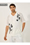 Textured Knitted Embroidered Regular Fit Polo T-Shirt