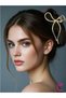 Bow Model Gold Women's Metal Hairpin Buckle 11.5cm - Ribbon Bow Hairpin Hair Bun Clip