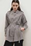 Bella Striped Anthracite Trench Shirt