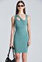2472 Mint Thick Strap Stripe Detailed Dress