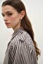 Bella Striped Anthracite Trench Shirt - 6