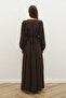 Balloon Sleeve Brown Linen Dress - 6