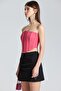 1902 Double Layer Scuba Crepe Underwire Corset Pink Top - 4