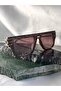 Leopard Women's Sunglasses with Rectangle Square Gold Detail - 8