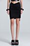 2515 Single Side Gathered Black Skirt