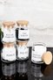 5-Piece Glass Cotton Set with Wooden Cover Cotton Makeup Cotton Ear Cotton Floss Hairpin Bath Set - 3