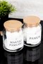Set of 2 Glass Cotton with Wooden Lid Cotton and Ear Cotton Organizing Set Bathroom Set - 2