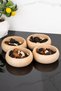 Set of 4 Natural Wood Light Color Wooden Snack Bowls - 2