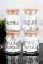 Set of 4 Cotton with Wooden Cover - Ear Cotton and Dental Floss Bath Set with Transparent Labels - 2