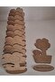 10 Pieces Daisy in a Vase Wooden Painting Activity School Course Kindergarten Holiday Event Art Hobby Set - 5