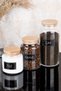 Set of 3 Wooden Vacuum Lids, 3 Sizes Glass Jars with Tea Coffee Salt Labels 1300Ml-800Ml-500Ml - 4