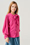 Girl's Collar Lace up Shirt 3146