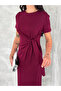 Elegant Lacing Detailed Modal Fabric Dress - 3