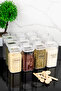Set of 12 Mica Spice Jars with Spoon and Transparent Spice Label 300 ml Vacuum Leakproof Lid - 7