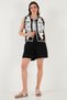 Cotton Standard Fit High Waist Stitching Detail Shorts Shorts 668Yp4921
