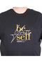 تي شيرت رجالي كبير الحجم برقبة دائرية Be Self 25149 أسود - 2