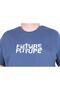 Men's Big Size Crew Neck T-Shirt the Future 25138 Indigo - 3