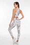 White Gray Sports Tights Bustier Set - 2